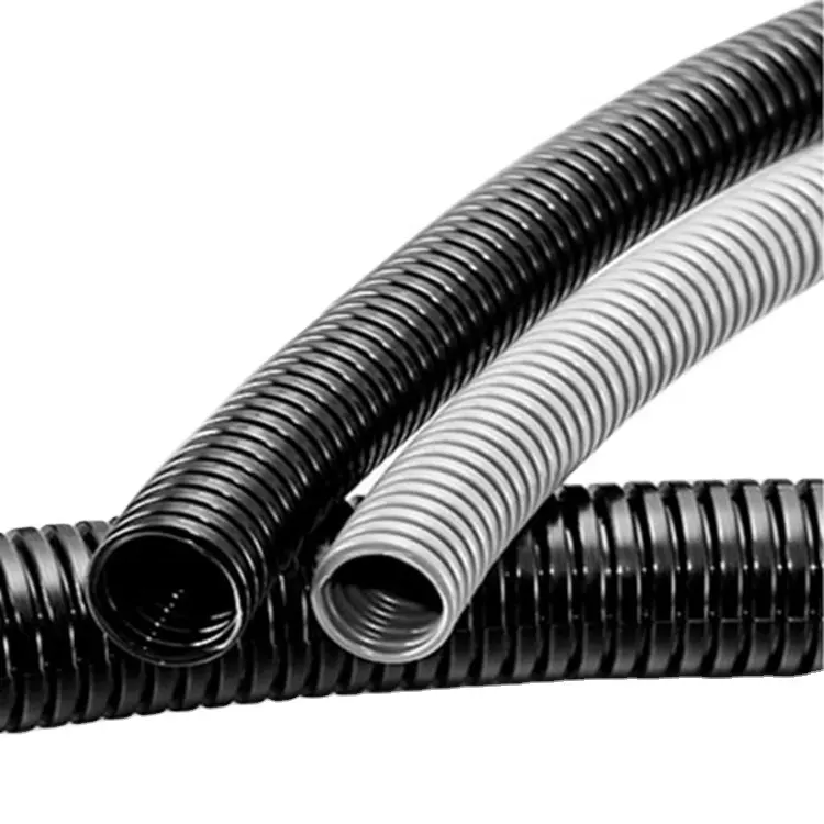 PA black corrugated wires protecting and cables harnesses conduit flexible pipes wire loom