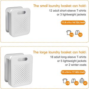 Custom <b>Mesh</b> <b>Plastic</b> Portable Double Tier Clothing Organizer Hamper for Bathroom with 2 Compartments - Product Image 4