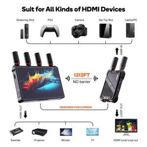 Émetteur-récepteur vidéo HDMI sans fil WL083P avec écran LCD 400m pour caméra DSLR, diffusion en direct, ordinateur portable, PC vers TV - Product Image 3