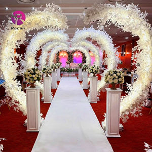 शादी की पार्टी सजावट, जन्मदिन के फूल मेहराब सफेद पत्ती के चक्कर में दिखाई गई - Product Image 3