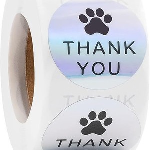 Vente chaude mignon <span class=keywords><strong>chien</strong></span> griffe PVC autocollant rouleau transfrontalier noël coloré Laser <span class=keywords><strong>Film</strong></span> merci étiquette - Product Image 1