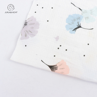 XNZTEX JURAVICHY JF2614 Kundenspezifisch Bedruckter 100% Baumwoll-Doppelschicht-Musselin-Stoff mit Blasengewebe für Pyjamas, Decken und Windeln