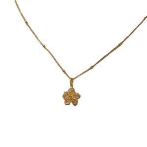 Cherry Blossom Necklace Gold Plated Flower Pendant Clavicle Chain Women's Everyday Wear 10cm Extended Chain XL-067 - Product Image 5