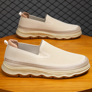 Chaussures de mode pour hommes, nouvelle collection transfrontalière, grandes tailles, à enfiler, respirantes, légères, à semelle épaisse en caoutchouc, en maille, toutes saisons - Product Image 6