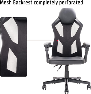 <span class=keywords><strong>Fauteuil</strong></span> <span class=keywords><strong>gamer</strong></span> inclinable en maille noire, promotionnel, le moins cher, avec rembourrage, fonction bascule, élégant, idéal pour le gaming. - Product Image 5
