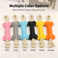 Jouet à mâcher pour chien, corde de traction, jouet à mâcher en feutre en forme d'os, jouet de dentition pour chiot, jouet durable pour animaux de compagnie pour jouer à l'intérieur et à l'extérieur, couleurs macaron, vente en gros