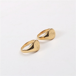 Signet <b>Ring</b> Gold Stainless Steel Plated Engraved Body Rose Flower Free Sample OEM ODM Service <b>Blank</b> <b>Ring</b> Custom <b>Ring</b> XR Jewelry - Product Image 5