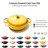 Ensemble de casseroles en fonte émaillée Dutch Oven, antiadhésif, compatible four, induction et gaz, écologique, facile à nettoyer, pour soupes