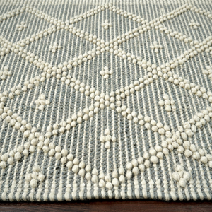 Alfombra bohemia de lana y algodón hecha a mano, elegante y cómoda, con patrón floral, tejida a mano para uso doméstico, altura de pila de felpa - Product Image 1