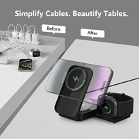 Nouveau chargeur sans fil magnétique innovant 3 en 1 avec support pliable, chargeur sans fil 25W pour iPhone 18/17/16/15/14 Pro