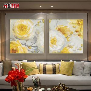 Pintura decorativa <span class=keywords><strong>de</strong></span> <span class=keywords><strong>flores</strong></span> <span class=keywords><strong>modernas</strong></span>, pintura <span class=keywords><strong>al</strong></span> <span class=keywords><strong>óleo</strong></span> <span class=keywords><strong>de</strong></span> margaritas pintada a mano sobre lienzo, tamaño personalizado para decoración <span class=keywords><strong>de</strong></span> pared - Product Image 2