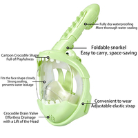 Masque de plongée intégral pour enfants avec cadre en acier inoxydable, lentilles en polycarbonate, étanche, anti-buée, masque de plongée à système de respiration sec pour la natation des enfants