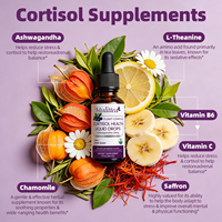 Gouttes Liposomales Kava, Mélisse, Safran, Camomille, L-Théanine – Adaptogènes pour le Stress, le Cortisol et la Calme – Végétaliennes – Ashwagandha KSM 66 – Adulte