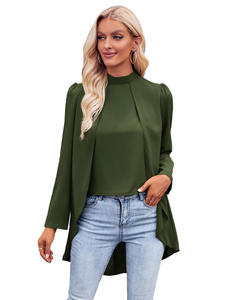 Femmes élégantes à manches longues Blouses 2023 automne printemps Blouses dames urbain dame ample décontracté irrégulière chemise hauts Blouse - Product Image 3