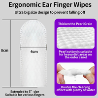 Lingettes de nettoyage pour les yeux, les oreilles et les dents des animaux domestiques, doigts nettoyants 3-en-1 jetables pour chiens et chats, élimination des taches de larmes et de la cire