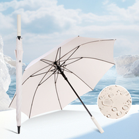 Parapluie de pluie surdimensionné à longue tige, résistant aux intempéries, avec armature en fibre de verre et tissu hydrofuge haute densité