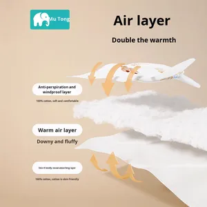 Autumn <strong>Winter</strong> Newborn <strong>Baby</strong> One-Piece Quilted Cotton Pajamas Warm Thickened Romper Cute Monk-Style Design for Crawling <strong>Clothes</strong> - Product Image 2