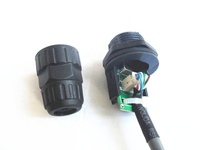 Connecteur RJ45 étanche mâle-femelle à montage frontal IP67 avec câble Ethernet
