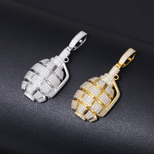 Colgante de <span class=keywords><strong>Granada</strong></span> de Alta Calidad, Novedad 2025, Popular, Plata 925, Totalmente Cubierto de Moissanita, Estilo Hip Hop, Unisex, Chapado en Oro, Certificado GRA - Product Image 3