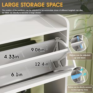 Venta Directa de Fábrica, Zapatero Moderno Verde, Mueble de Madera para Almacenamiento de Zapatos con Capacidad para 20 Pares y 3 Puertas Corredizas - Product Image 2