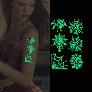 Halloween Spider <strong>Web</strong> Fluorescent Glow Tattoo Stickers Quick Delivery from Stock Temporary Body <strong>Application</strong> Printed on Paper - Product Image 2