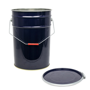 Cubo con asa de fianza con tapa de anillo de acero, 25L azul de lata de hojalata, tambor químico de pintura personalizado - Product Image 1