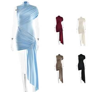 Nouvelles robes moulantes sexy pour femmes, coupe ajustée, avec ruban irrégulier, antistatiques, printemps-été - Product Image 1