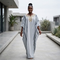 Robe Kaftan Femme de Haute Qualité, Style Boubou Africain, Longue, Respirante, en Dentelle, Anti Ankara, pour Soirée, Grande Taille, Été