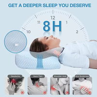 Reine taille ultra doux papillon cervical ventilé contour orthopédique oreiller en mousse à mémoire de forme pour les douleurs au cou dormir confortable