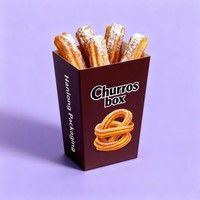 Boîte en carton recyclable pour churros, pains de fée, crêpes, shawarma, churros frits, churros espagnols et autres produits de boulangerie, vente en gros