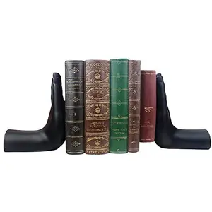 מותאם אישית שחור ולבן bookend סיטונאי ספר stand שרף ידיים בצורת תומכי ספרים לבית שולחן תפאורה מלאכות