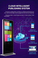 Affichage numérique vertical sur pied avec écran tactile LCD 4K HD de 43/55/65 pouces, machine publicitaire avec indice de protection IP65, prise en charge du CMS