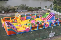 WINSUN Toboggan gonflable unisexe en PVC sur le thème de la ville de divertissement, comprend un souffleur avec une garantie de 3 ans pour les terrains de jeux ou les parcs gonflables