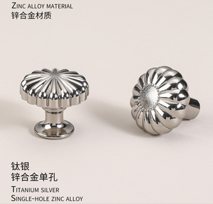 Chrome Cabinet <b>Knobs</b> Round Traditional Design Durable Kitchen Furniture Handles <b>Silver</b> Finish - Product Image 5