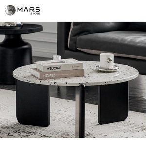 Restaurante moderno Mesa de comedor Café Real Terrazo Piedra Café Mesa de comedor redonda - Product Image 1