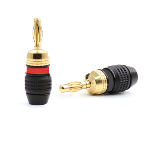 RASANTEK 24k chapado en oro Banana macho de Audio Jack producto conectores para Cable de altavoz - Product Image 1