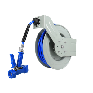 Wall-<b>Mounted</b> Retractable Water Hose Reel with High Pressure <b>Spray</b> Gun, Heavy Duty Hose Reel for Commercial Kitchen - Product Image 1