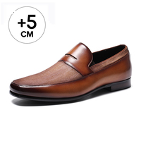 Vente en gros usine : Mocassins rehaussants invisibles pour hommes de 5 cm, personnalisables avec logo, décontractés, livraison rapide