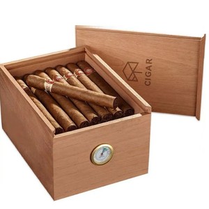 Caja de almacenamiento y humidificación para cigarros de madera de cedro, caja de almacenamiento para accesorios de fumadores, caja de madera para regalo, personalizable. - Product Image 5