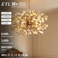 Lustre suspendu en céramique LED Sputnik avec cadre doré de luxe pour salon et salle à manger