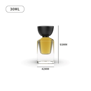 Factory Custom Empty Luxury Perfume Container <strong>Spray</strong> 30ml 50ml 100ml Thick Bottom Glass Square Perfume Bottle With Wood Cap - Product Image 5