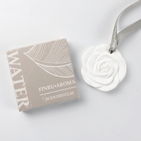 Diffuseur d'huiles essentielles en céramique parfumée, fait main, en porcelaine, en forme de fleur, pour voiture, armoire ou maison, désodorisant en plâtre aromatique