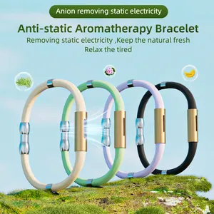 Hete Verkoop Roestvrij Staal Anti-Statische Siliconen Sport Armbanden Voor Vrouwen Aroma Energie Ongediertebestrijding Product