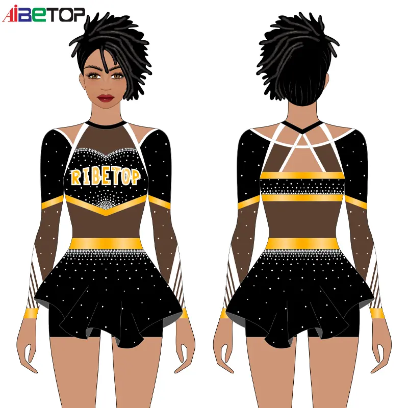 OEM kustom pemuda Cheerleader kustom kostum seragam Wanita sublimasi Cheerleading seragam pemuda kosong Cheer