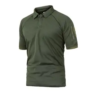 All'ingrosso di alta qualità tattico Polo abbigliamento verde mimetico caccia all'aperto combattimento a manica corta T Shirt per gli uomini