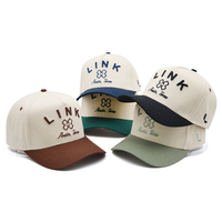Gran oferta, logotipo personalizado bordado, Color sólido, algodón, 5 paneles, gorra deportiva de béisbol de dos tonos, estilo callejero