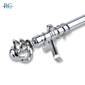 Ensemble de Double Fer Rideaux Pôles Accessoire Divers Styles Extensible Romain <span class=keywords><strong>PVC</strong></span> Fenêtre Bars Meilleure Vente Métal Romain Shades - Product Image 2