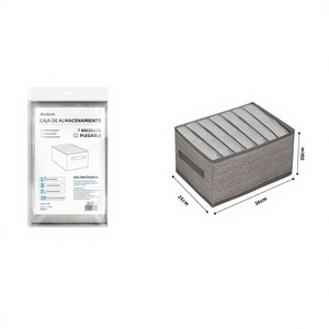 Caja de Almacenamiento de Tela Peiyong con 7 Compartimentos, 36x25x20CM, Cestas y Contenedores Plegables para Organizar el Armario, Modelo 13894 - Product Image 1
