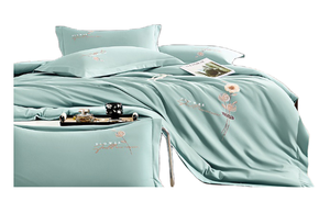 Ensemble <span class=keywords><strong>de</strong></span> literie 4 pièces en polyester Super King ou King Size 400TC Draps et oreillers brodés pour la maison ou l'hôtel - Product Image 6