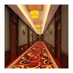 中国酒店走廊地毯/客房/宴会厅地毯批发切割绒宽幅织物聚丙烯威尔顿地毯